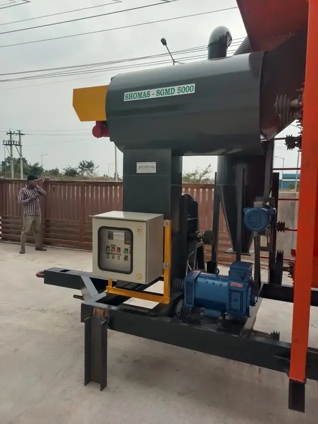 Shomas SGMD 5000 mobile grain dryer control panel and drying drum